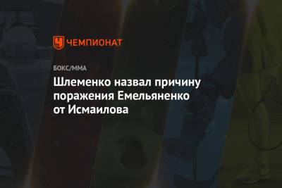 Магомед Исмаилов - Александр Емельяненко - Александр Шлеменко - Шлеменко назвал причину поражения Емельяненко от Исмаилова - championat.com - Россия - Сочи