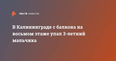 Наталья Гацко - В Калининграде с балкона на восьмом этаже упал 3-летний мальчика - ren.tv - Калининград