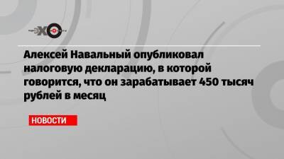 Алексей Навальный - Екатерина Винокурова - Борис Зимин - Алексей Навальный опубликовал налоговую декларацию, в которой говорится, что он зарабатывает 450 тысяч рублей в месяц - echo.msk.ru - Россия