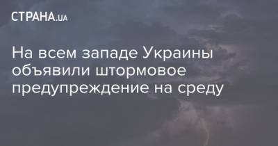 На всем западе Украины объявили штормовое предупреждение на среду - strana.ua - Украина - Запад