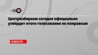 Элла Памфилова - Центризбирком сегодня официально утвердит итоги голосования по поправкам - echo.msk.ru - Москва - Россия - Санкт-Петербург