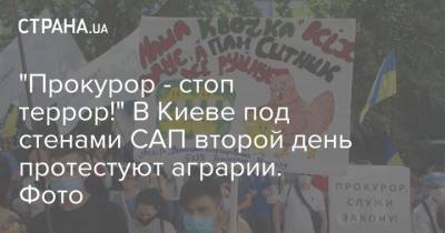 Артем Сытник - Назар Холодницкий - "Прокурор - стоп террор!" В Киеве под стенами САП второй день протестуют аграрии. Фото - strana.ua - Киев