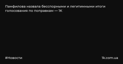 Владимир Путин - Элла Памфилова - Памфилова назвала бесспорными и легитимными итоги голосования по поправкам — 1K - 1k.com.ua - Россия