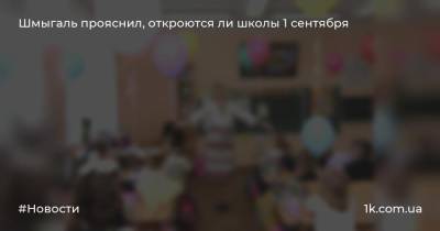 Денис Шмыгаль - Шмыгаль прояснил, откроются ли школы 1 сентября - 1k.com.ua - Украина