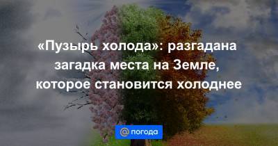«Пузырь холода»: разгадана загадка места на Земле, которое становится холоднее - news.mail.ru - Германия - Гренландия