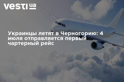Украинцы летят в Черногорию: 4 июля отправляется первый чартерный рейс - vesti.ua - Украина - Черногория