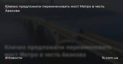 Арсен Аваков - Кличко предложили переименовать мост Метро в честь Авакова - 1k.com.ua - Киев