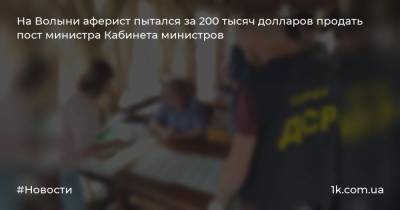 На Волыни аферист пытался за 200 тысяч долларов продать пост министра Кабинета министров - 1k.com.ua - Украина