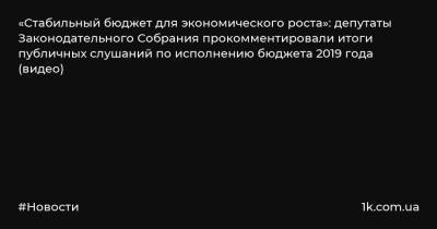 «Стабильный бюджет для экономического роста»: депутаты Законодательного Собрания прокомментировали итоги публичных слушаний по исполнению бюджета 2019 года (видео) - 1k.com.ua - Красноярский край - Красноярск