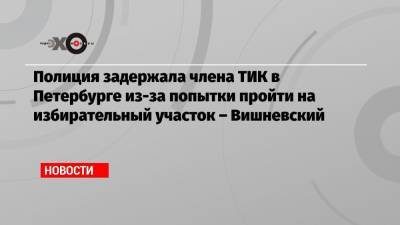 Борис Вишневский - Полиция задержала члена ТИК в Петербурге из-за попытки пройти на избирательный участок – Вишневский - echo.msk.ru - Москва - Санкт-Петербург