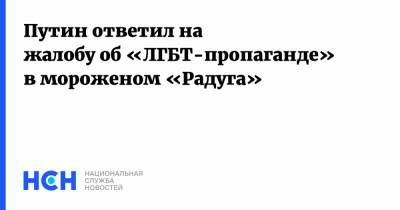 Владимир Путин - Екатерина Лахова - Путин ответил на жалобу об «ЛГБТ-пропаганде» в мороженом «Радуга» - nsn.fm - Москва - Россия - США
