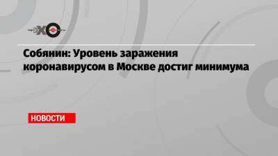 Собянин: Уровень заражения коронавирусом в Москве достиг минимума - echo.msk.ru - Сергей Собянин