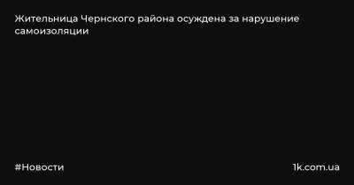 Жительница Чернского района осуждена за нарушение самоизоляции - 1k.com.ua - Украина - район Чернский