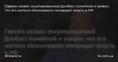 Игорь Гиркин - Гиркин назвал оккупированный Донбасс помойкой и заявил, что его жители обоснованно ненавидят власть в РФ - 1k.com.ua - Россия - Украина