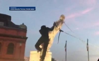 Христофор Колумб - Группа протестующих снесла статую Христофора Колумба в Балтиморе - news.am - Армения - Baltimore