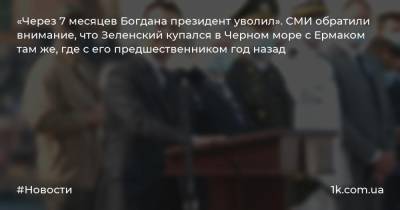 Владимир Зеленский - Андрей Ермак - «Через 7 месяцев Богдана президент уволил». СМИ обратили внимание, что Зеленский купался в Черном море с Ермаком там же, где с его предшественником год назад - 1k.com.ua - Украина - Одесса