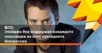 Виктор Бабарико - Эдуард Бабарико - Элайджа Вуд поддержал кандидата оппозиции на пост президента Белоруссии - ridus.ru - Белоруссия