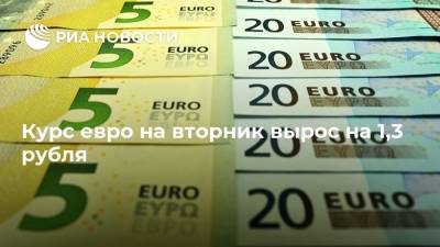 Курс евро на вторник вырос на 1,3 рубля - ria.ru - Москва - Россия