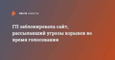 ГП заблокировала сайт, рассылавший угрозы взрывов во время голосования - ren.tv - Россия