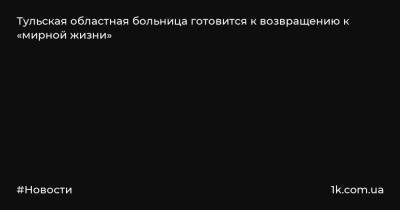Алексей Эрк - Тульская областная больница готовится к возвращению к «мирной жизни» - 1k.com.ua - Украина - Тула