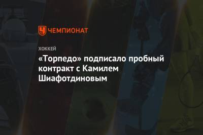 «Торпедо» подписало пробный контракт с Камилем Шиафотдиновым - championat.com - Чехия