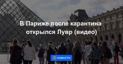В Париже после карантина открылся Лувр (видео) - news.mail.ru - Париж