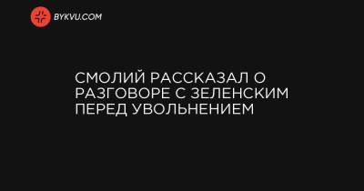 Смолий рассказал о разговоре с Зеленским перед увольнением - bykvu.com - Украина