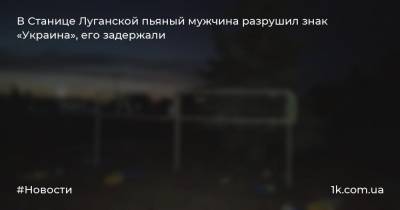 Татьяна Погукай - В Станице Луганской пьяный мужчина разрушил знак «Украина», его задержали - 1k.com.ua - Украина - станица Луганская
