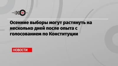 Элла Памфилова - Осенние выборы могут растянуть на несколько дней после опыта с голосованием по Конституции - echo.msk.ru