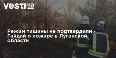 Режим тишины не подтвердили - Гайдай о пожаре в Луганской области - vesti.ua - Луганская обл. - район Новоайдарский