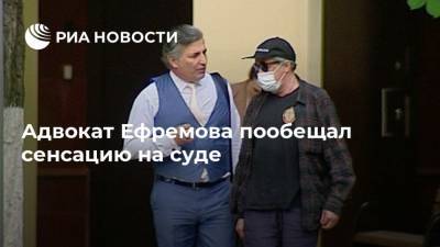 Михаил Ефремов - Сергей Захаров - Александр Добровинский - Эльман Пашаев - Адвокат Ефремова пообещал сенсацию на суде - ria.ru - Москва - Россия