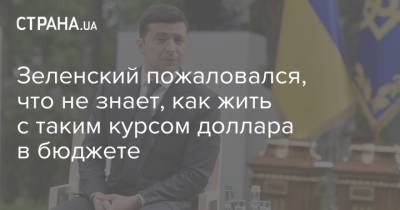 Владимир Зеленский - Зеленский пожаловался, что не знает, как жить с таким курсом доллара в бюджете - strana.ua - Украина