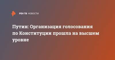 Владимир Путин - Элла Памфилова - Путин: Организация голосования по Конституции прошла на высшем уровне - ren.tv - Россия - Конституция