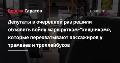 Леонид Писной - Александр Анидалов - Депутаты в очередной раз решили объявить войну маршруткам-"хищникам», которые перехватывают пассажиров у трамваев и троллейбусов - nversia.ru - Россия - Саратов
