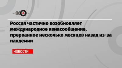 Евгений Дитрих - Россия частично возобновляет международное авиасообщение, прерванное несколько месяцев назад из-за пандемии - echo.msk.ru - Россия - Англия - Турция - Танзания