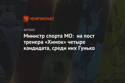 Андрей Воробьев - Сергей Юран - Роман Терюшков - Министр спорта МО: на пост тренера «Химок» четыре кандидата, среди них Гунько - championat.com - Московская обл.