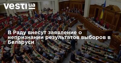 В Раду внесут заявление о непризнании результатов выборов в Беларуси - vesti.ua - Украина - Белоруссия