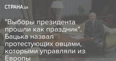 Александр Лукашенко - Сергей Лебедев - "Выборы президента прошли как праздник". Бацька назвал протестующих овцами, которыми управляли из Европы - strana.ua - Белоруссия - Протесты