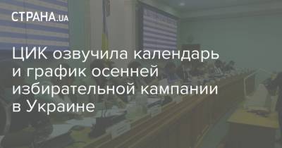 ЦИК озвучила календарь и график осенней избирательной кампании в Украине - strana.ua - Украина