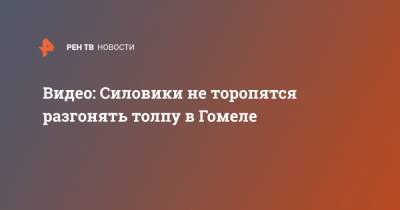 Александр Лукашенко - Видео: Силовики не торопятся разгонять толпу в Гомеле - ren.tv - Белоруссия - Гомель - Протесты