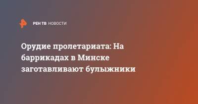 Александр Лукашенко - Орудие пролетариата: На баррикадах в Минске заготавливают булыжники - ren.tv - Белоруссия - Минск - Протесты