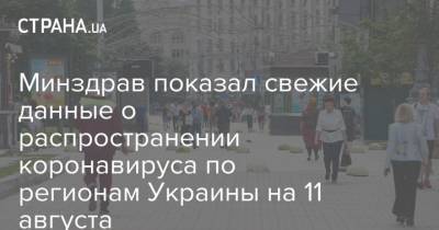 Минздрав показал свежие данные о распространении коронавируса по регионам Украины на 11 августа - strana.ua - Украина - Киев - Запорожская обл. - Ивано-Франковская обл. - Волынская обл. - Кировоградская обл. - Днепропетровская обл. - Винницкая обл. - Житомирская обл. - Львовская обл. - Закарпатская обл. - Донецкая обл.