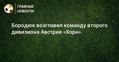 Александр Бородюк - Бородюк возглавил команду второго дивизиона Австрии «Хорн» - bombardir.ru - Австрия - Казахстан