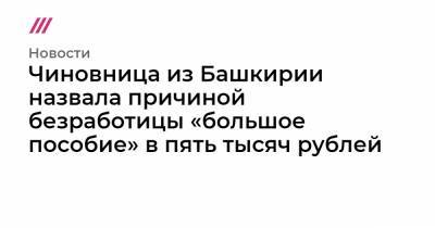 Ратмир Мавлиев - Чиновница из Башкирии назвала причиной безработицы «большое пособие» в пять тысяч рублей - tvrain.ru - Башкирия