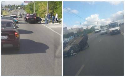 В Воронеже авто с ребёнком перевернулось на виадуке над Центральным парком - moe-online.ru - Воронеж