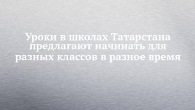 Любовь Авдонина - Уроки в школах Татарстана предлагают начинать для разных классов в разное время - chelny-izvest.ru - респ. Татарстан - Казань