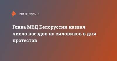 Юрий Караев - Глава МВД Белоруссии назвал число наездов на силовиков в дни протестов - ren.tv - Белоруссия - Минск - Протесты