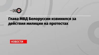 Юрий Караев - Глава МВД Белоруссии извинился за действия милиции на протестах - echo.msk.ru - Белоруссия