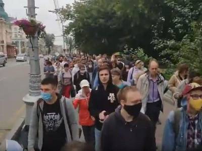 Александр III (Iii) - В Иркутске прошел митинг и шествие в поддержку хабаровчан - rosbalt.ru - Иркутск - Хабаровск