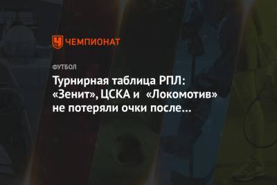Турнирная таблица РПЛ: «Зенит», ЦСКА и «Локомотив» не потеряли очки после двух туров - championat.com - Москва - Сочи - Краснодар - Уфа - Казань - Тамбов
